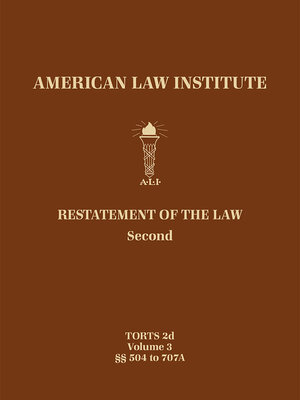 cover image of Restatement of the Law Second, Torts